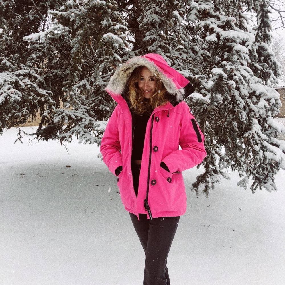 Canada goose neon pink parka